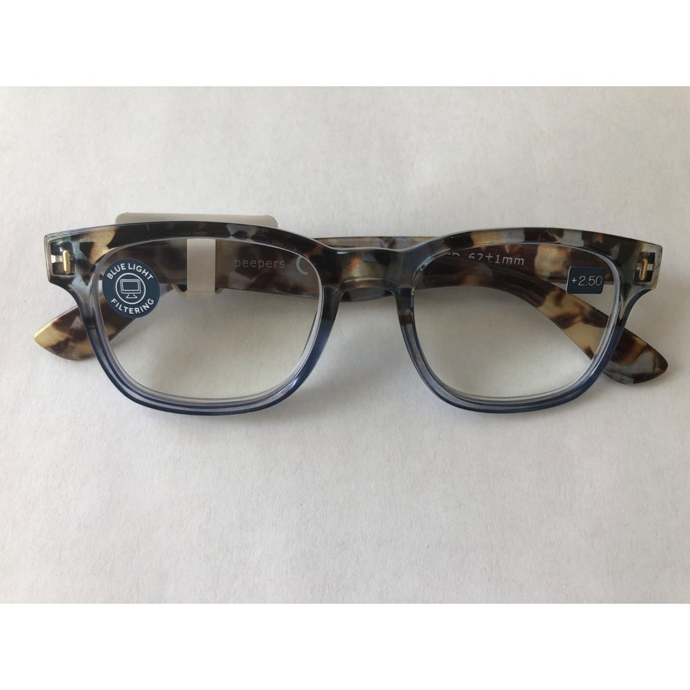 New Relic Blue Quartz Peepers Blue Light Blocking Reading Glasses +2.50
